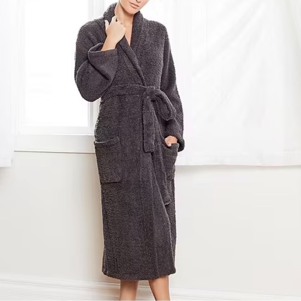 Barefoot Dreams Unisex CozyChic® Long Wrap Cozy Robe charcoal gray size 2 / s